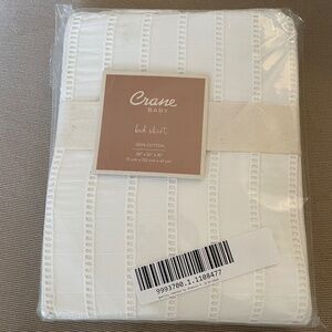 Crane baby boho crib skirt off white with tassels